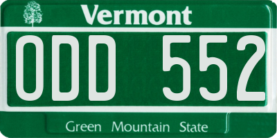 VT license plate ODD552