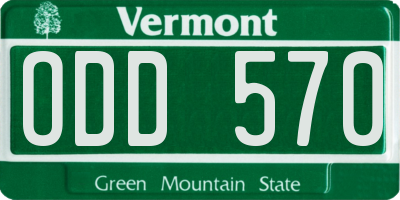 VT license plate ODD570