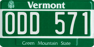 VT license plate ODD571
