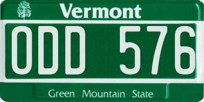 VT license plate ODD576