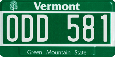 VT license plate ODD581