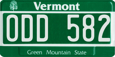 VT license plate ODD582