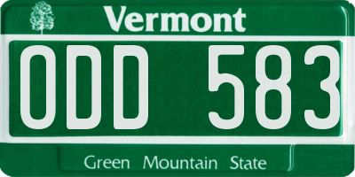 VT license plate ODD583