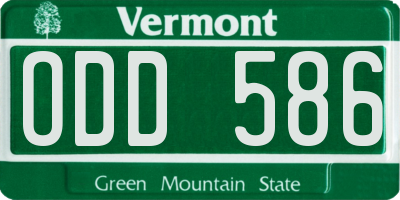 VT license plate ODD586