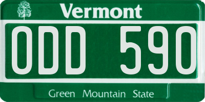 VT license plate ODD590