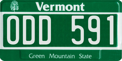 VT license plate ODD591