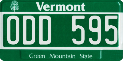 VT license plate ODD595