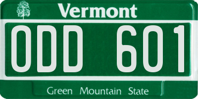VT license plate ODD601