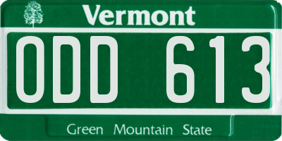 VT license plate ODD613