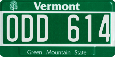 VT license plate ODD614