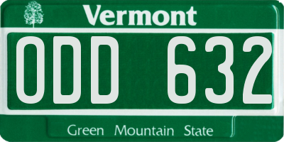 VT license plate ODD632