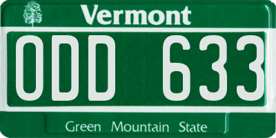 VT license plate ODD633