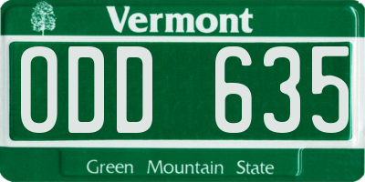 VT license plate ODD635