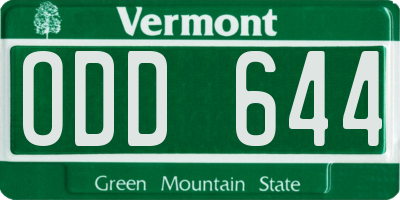 VT license plate ODD644