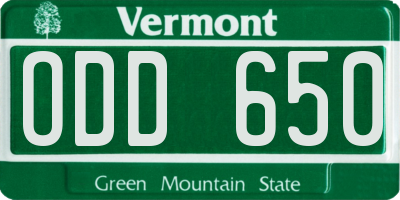 VT license plate ODD650
