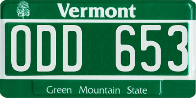 VT license plate ODD653
