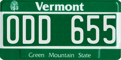 VT license plate ODD655
