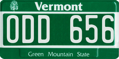 VT license plate ODD656