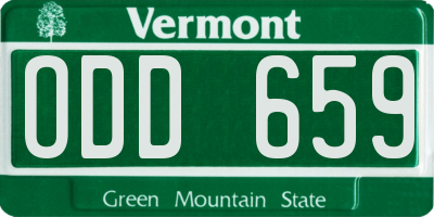 VT license plate ODD659