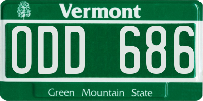 VT license plate ODD686