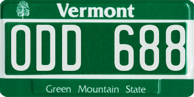 VT license plate ODD688