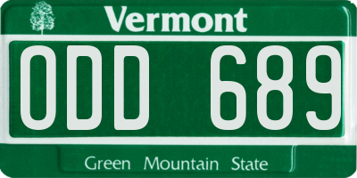 VT license plate ODD689