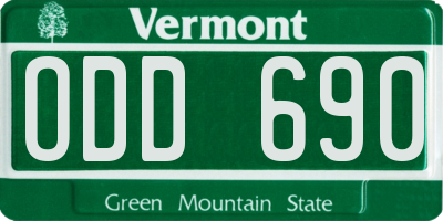 VT license plate ODD690