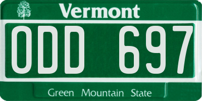 VT license plate ODD697