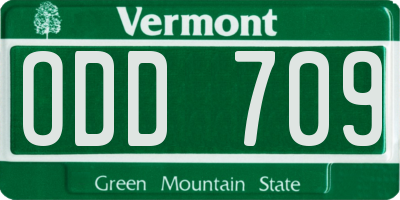 VT license plate ODD709
