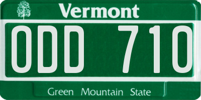 VT license plate ODD710