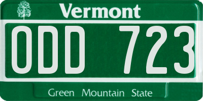 VT license plate ODD723