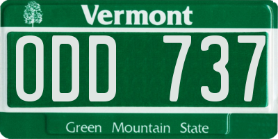 VT license plate ODD737