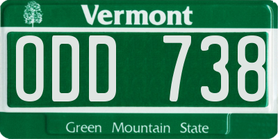 VT license plate ODD738