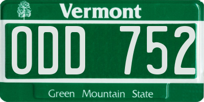 VT license plate ODD752