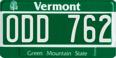 VT license plate ODD762