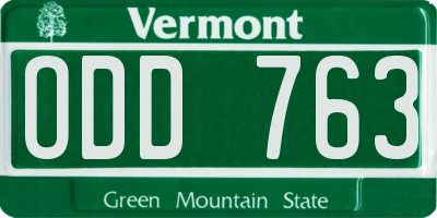 VT license plate ODD763