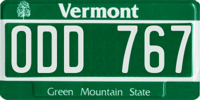 VT license plate ODD767