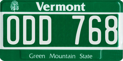 VT license plate ODD768