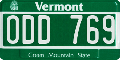 VT license plate ODD769