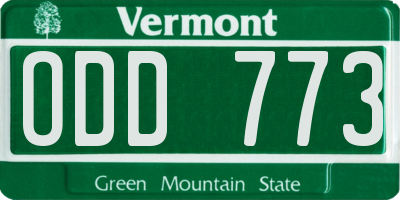 VT license plate ODD773