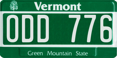 VT license plate ODD776