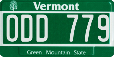 VT license plate ODD779