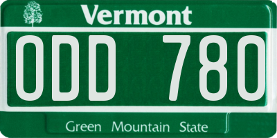 VT license plate ODD780