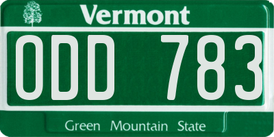 VT license plate ODD783