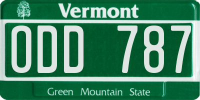 VT license plate ODD787