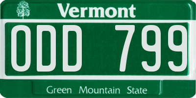 VT license plate ODD799