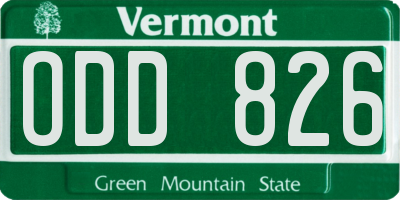 VT license plate ODD826
