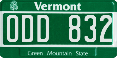 VT license plate ODD832
