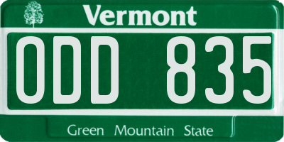 VT license plate ODD835