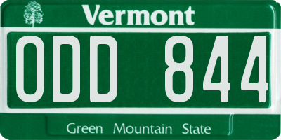 VT license plate ODD844